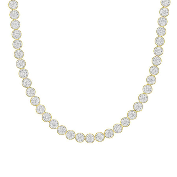 MEN'S NECKLACE 6.00CT ROUND DIAMOND 10K YELLOW GOLD