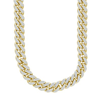 MEN'S NECKLACE 6.50CT ROUND DIAMOND 10K YELLOW GOLD