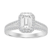 LADIES RING SEMI MOUNT 0.50CT ROUND DIAMOND 14K WHITE GOLD
