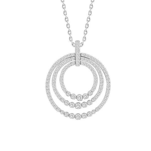 LADIES PENDANT 1.00CT ROUND DIAMOND 14K WHITE GOLD