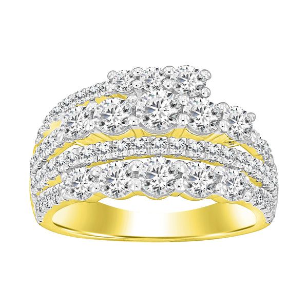 LADIES RING 2.00CT ROUND DIAMOND 14K YELLOW GOLD