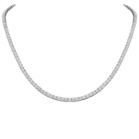 LADIES NECKLACE 8.00CT ROUND DIAMOND 10K WHITE GOLD