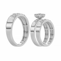 LADIES TRIO SET 0.33CT ROUND DIAMOND 10K WHITE GOLD