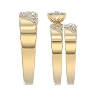 LADIES TRIOS SET 0.33CT ROUND DIAMOND 10K YELLOW GOLD