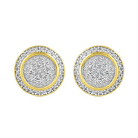 MEN'S STUD EARRINGS 0.25CT ROUND DIAMOND 10K YELLOW GOLD