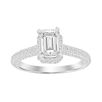 LADIES ENGAGEMENT RING SEMI MOUNT 0.50CT ROUND DIAMOND 14K WHITE GOLD