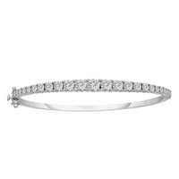 LADIES BANGLE 1.50CT ROUND DIAMOND 14K WHITE GOLD