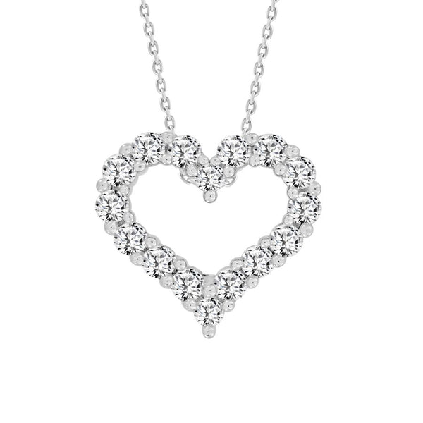 LADIES PENDANT 0.25CT ROUND DIAMOND 14K WHITE GOLD