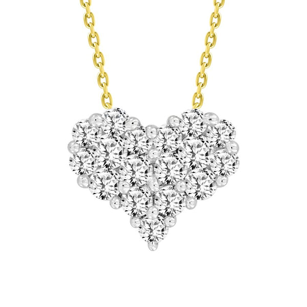 LADIES PENDANT WITH CHAIN 0.30CT ROUND DIAMOND 14K YELLOW GOLD (SI QUALITY)