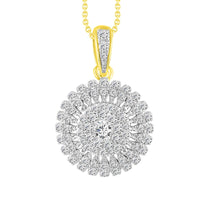 LADIES PENDANT 0.50CT ROUND DIAMOND 10K YELLOW GOLD