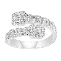 LADIES BAND 0.75CT ROUND/BAGUETTE DIAMOND 14K WHITE GOLD