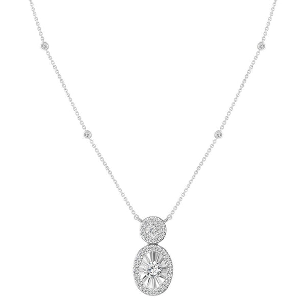 LADIES NECKLACE 0.50CT ROUND DIAMOND 10K YELLOW GOLD