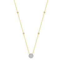 LADIES NECKLACE 0.33CT ROUND DIAMOND 14K YELLOW GOLD