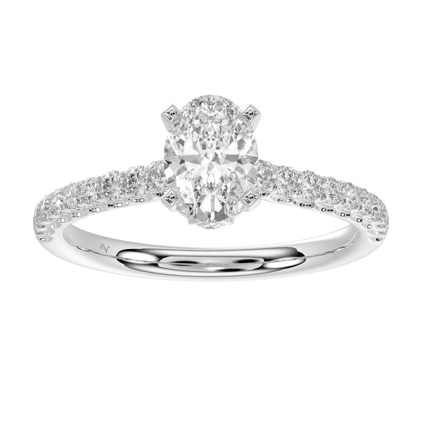 LADIES RING 1.00CT ROUND DIAMOND 14K WHITE GOLD (SI QUALITY)