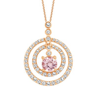 LADIES PENDANT 1.00CT ROUND DIAMOND 10K ROSE GOLD