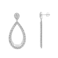 EARRINGS 3.00CT ROUND DIAMOND 14K WHITE GOLD