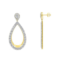 EARRINGS 3.00CT ROUND DIAMOND 14K YELLOW GOLD