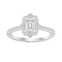 LADIES RING 1.00CT ROUND DIAMOND 14K WHITE GOLD (SI QUALITY)