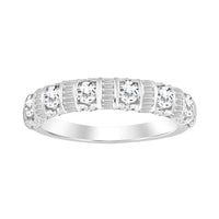 LADIES BAND 1.00CT ROUND/BAGUETTE DIAMOND 14K WHITE GOLD