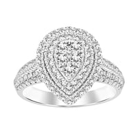 LADIES RING 0.75CT ROUND DIAMOND 10K WHITE GOLD