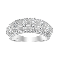 LADIES BAND 1.25CT ROUND/BAGUETTE DIAMOND 14K WHITE GOLD