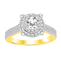 LADIES RING 1.25CT ROUND DIAMOND 14K YELLOW GOLD (SI QUALITY) (CENTER STONE 0.50CT ROUND DIAMOND)