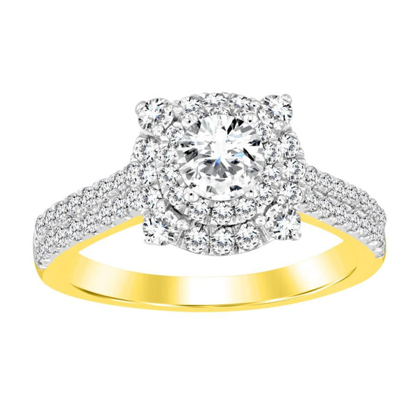 LADIES RING 1.25CT ROUND DIAMOND 14K YELLOW GOLD (SI QUALITY) (CENTER STONE 0.50CT ROUND DIAMOND)