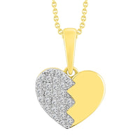 LADIES PENDANT WITH CHAIN 0.10CT ROUND DIAMOND 10K YELLOW GOLD