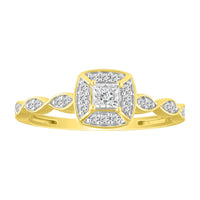 LADIES RING 0.15CT ROUND DIAMOND 14K YELLOW GOLD