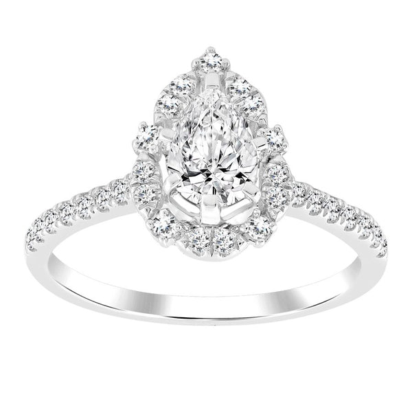 LADIES ENGAGEMENT RING SEMI MOUNT 0.33CT ROUND DIAMOND 14K WHITE GOLD