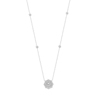 LADIES NECKLACE 1.00CT ROUND DIAMOND 14K WHITE GOLD (SI QUALITY)