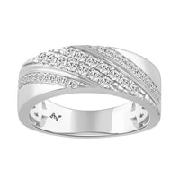 MEN'S BAND 0.50CT ROUND DIAMOND 10K WHITE GOLD