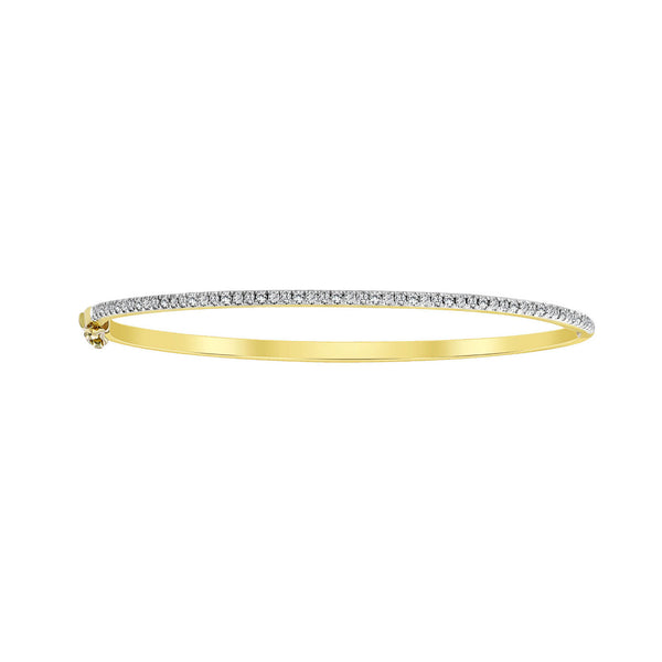 LADIES BANGLE 0.50CT ROUND DIAMOND 14K YELLOW GOLD