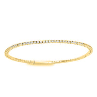 LADIES FLEXIBLE SEMI MOUNT BANGLE 3.00CT ROUND DIAMOND 14K YELLOW GOLD