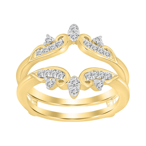 LADIES WRAP RING 0.25CT ROUND DIAMOND 14K YELLOW GOLD