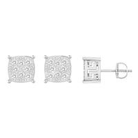 LADIES EARRINGS 1.50CT ROUND DIAMOND 14K WHITE GOLD