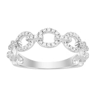 LADIES BAND 0.33CT ROUND DIAMOND 14K WHITE GOLD