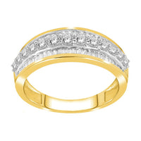 LADIES BAND 1.00CT ROUND/BAGUETTE DIAMOND 14K YELLOW GOLD