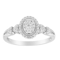 LADIES RING 0.25CT ROUND DIAMOND 14K WHITE GOLD