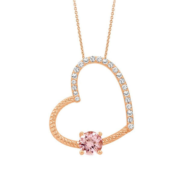 LADIES PENDANT 0.65CT ROUND DIAMOND 14K ROSE GOLD