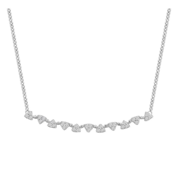 LADIES NECKLACE 0.20CT ROUND DIAMOND 14K WHITE GOLD