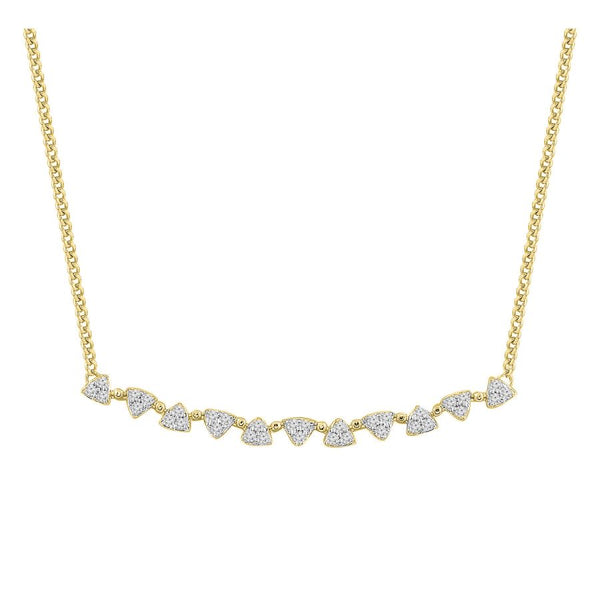 LADIES NECKLACE 0.20CT ROUND DIAMOND 14K YELLOW GOLD