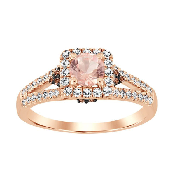 LADIES RING 0.85CT ROUND DIAMOND 14K ROSE GOLD