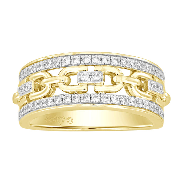 MEN'S BAND 0.50CT ROUND DIAMOND 10K YELLOW GOLD