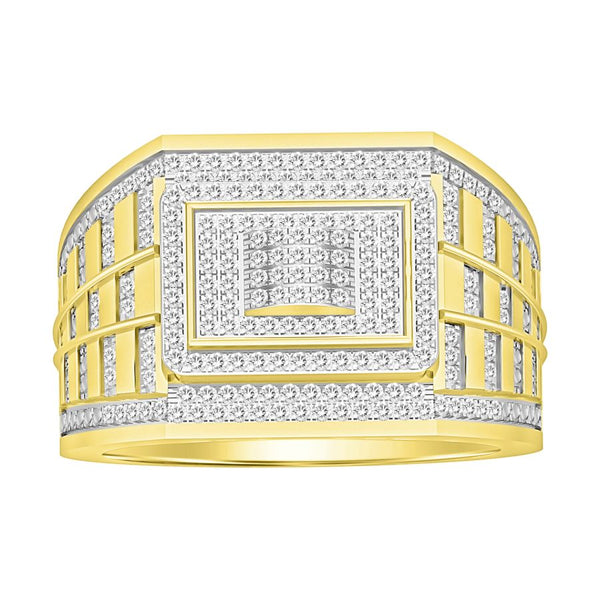 MEN'S RING 0.50CT ROUND DIAMOND 10K YELLOW GOLD