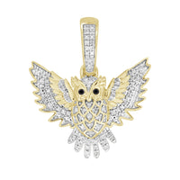 MEN'S PENDANT 0.16CT ROUND/BLACK DIAMOND 10K YELLOW GOLD