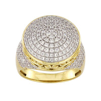 MEN'S RING 1.50CT ROUND DIAMOND 14K YELLOW GOLD