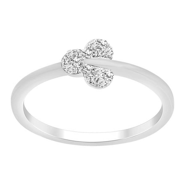 LADIES RING 0.10CT ROUND DIAMOND 14K WHITE GOLD