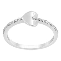 LADIES RING 0.10CT ROUND DIAMOND 14K WHITE GOLD