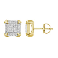 LADIES  EARRINGS 0.25CT ROUND DIAMOND 10K YELLOW GOLD